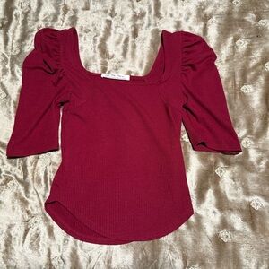 We The Free Burgundy Red Top NWOT